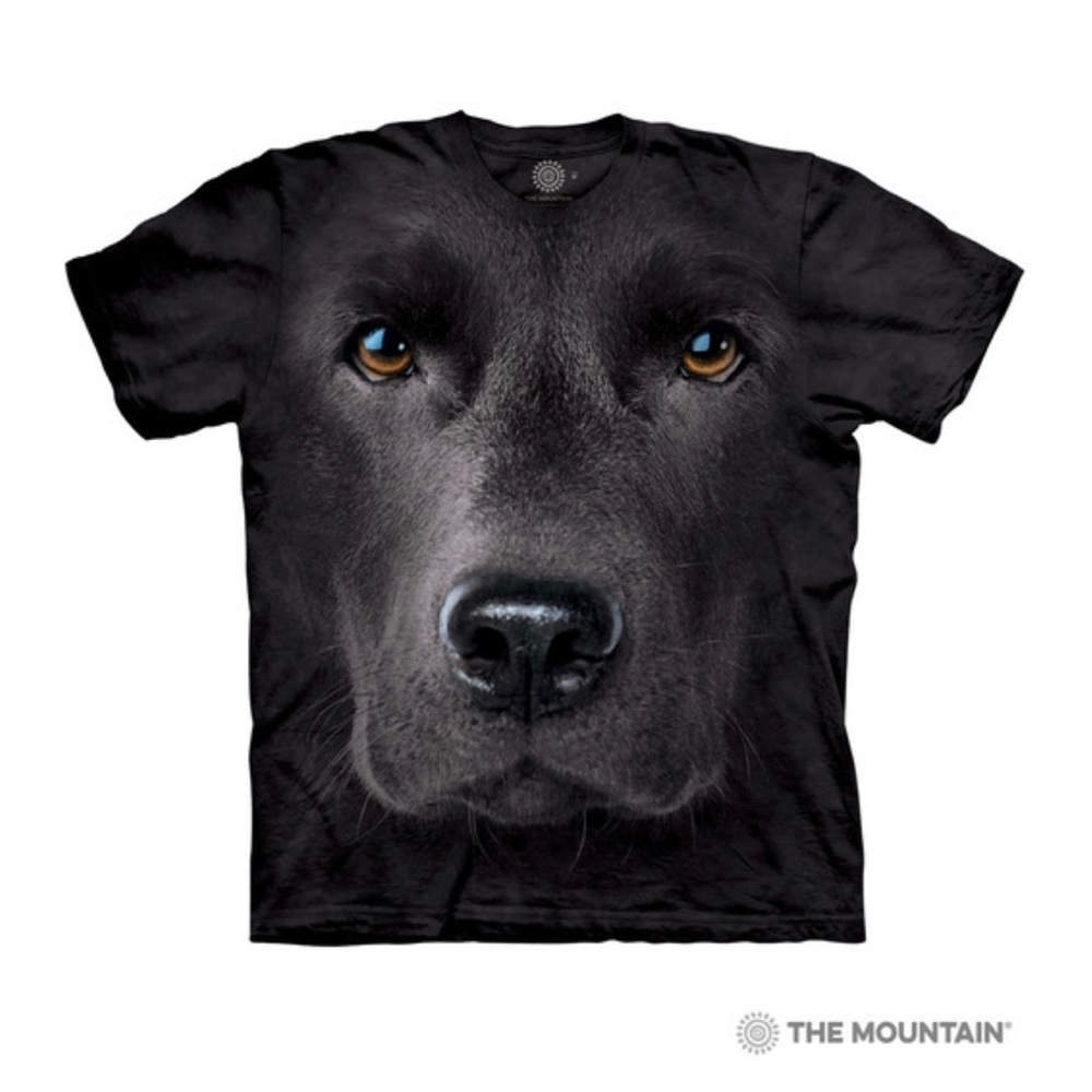 The Mountain Black Lab Face Classic Cotton Hand-Dyed Short-Sleeve T-Shirt, XL